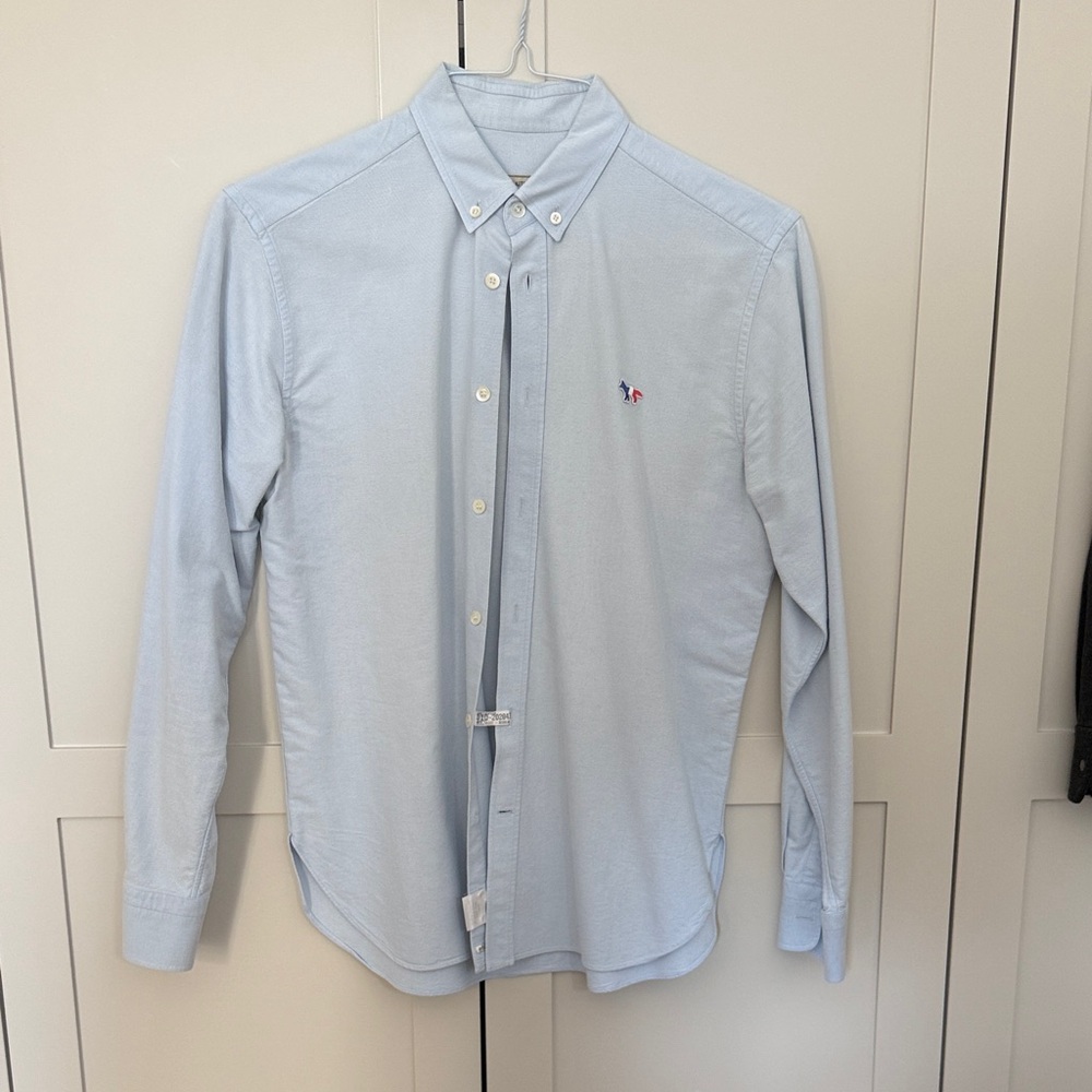 MAISON KITSUNE Light Blue Casual Button-Down Shirt